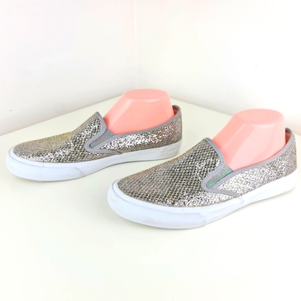 Expression Slip On White Embellished Shoe Sparkly Size 9 Flats